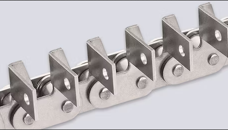 زنجیر صنعتی شاخکدار ضد زنگ با صفحات داخلی و خارجی مستقیم و خمیده یک طرفه